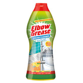Elbow Grease - Cream Cleaner With Micro Crystals Lemon Fresh 540g, with a red cap and green label, removes tough stains from kitchen surfaces, hobs, sinks, and bathrooms.